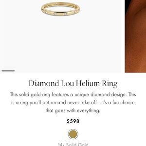 Gorjana 14k Gold Diamond Lou Helium Ring BRAND NEW NEVER WORN